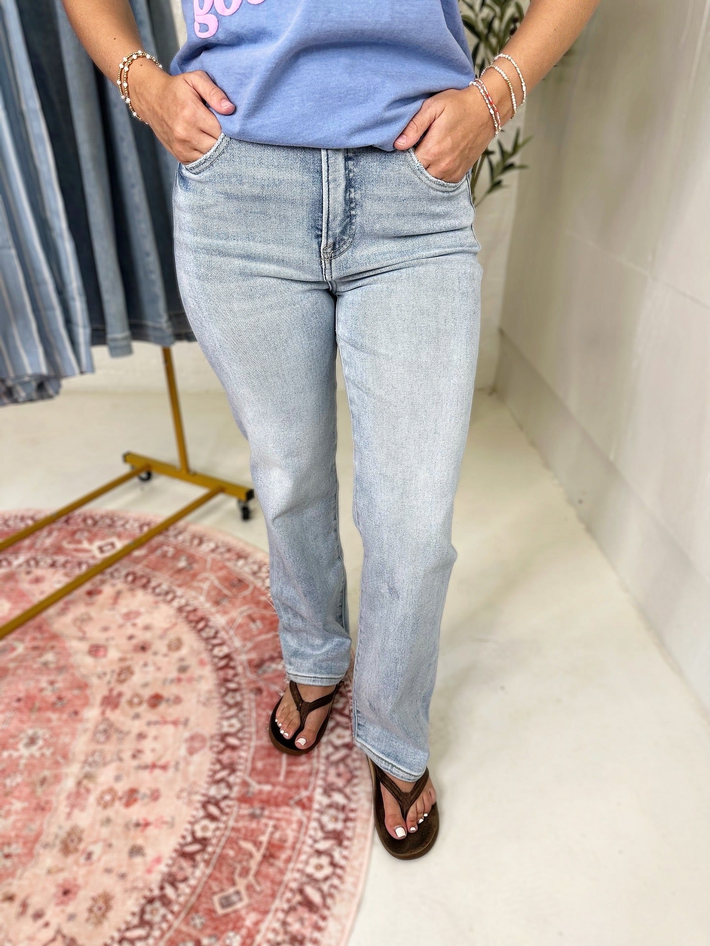 Fallon High Rise Crop Straight Jeans