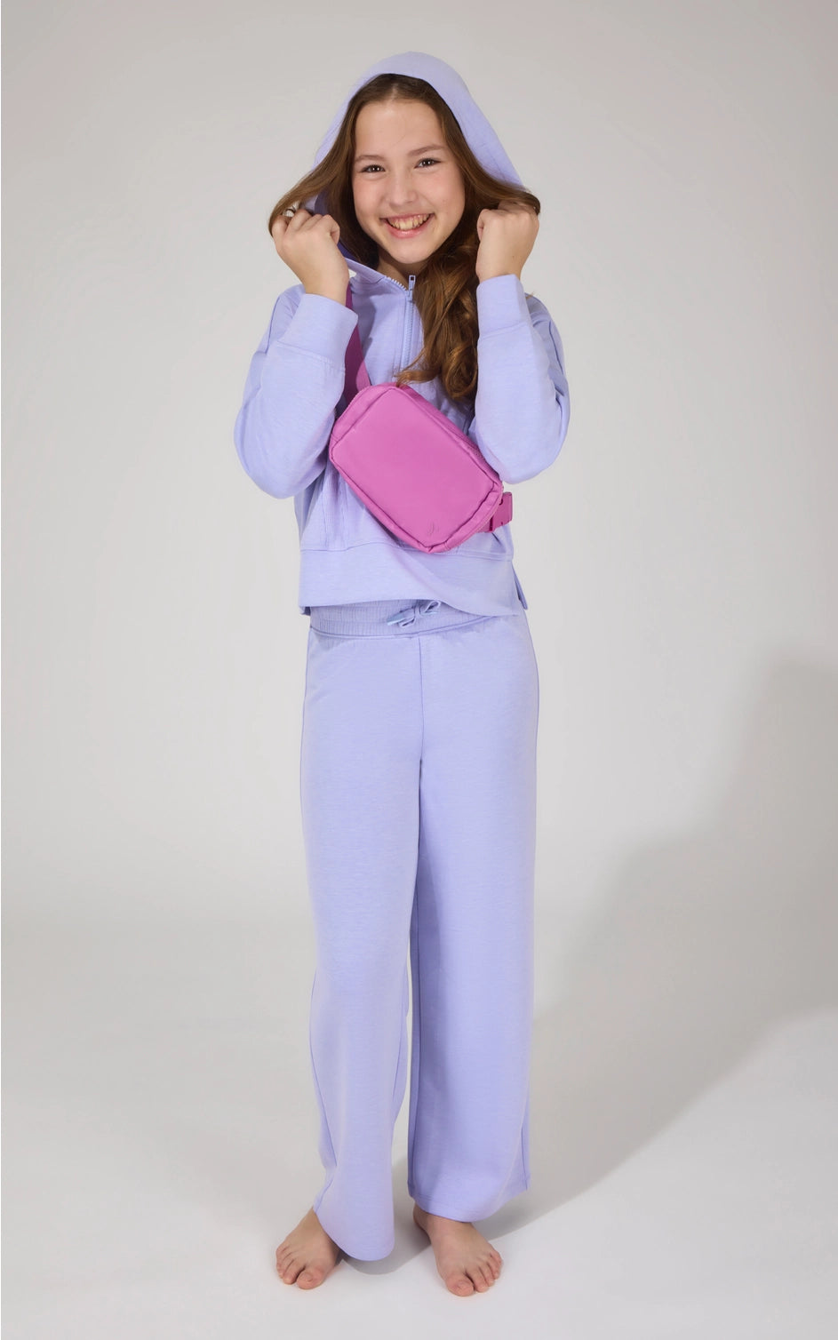 Taylor Half Zip Hoodie Set in Lavender