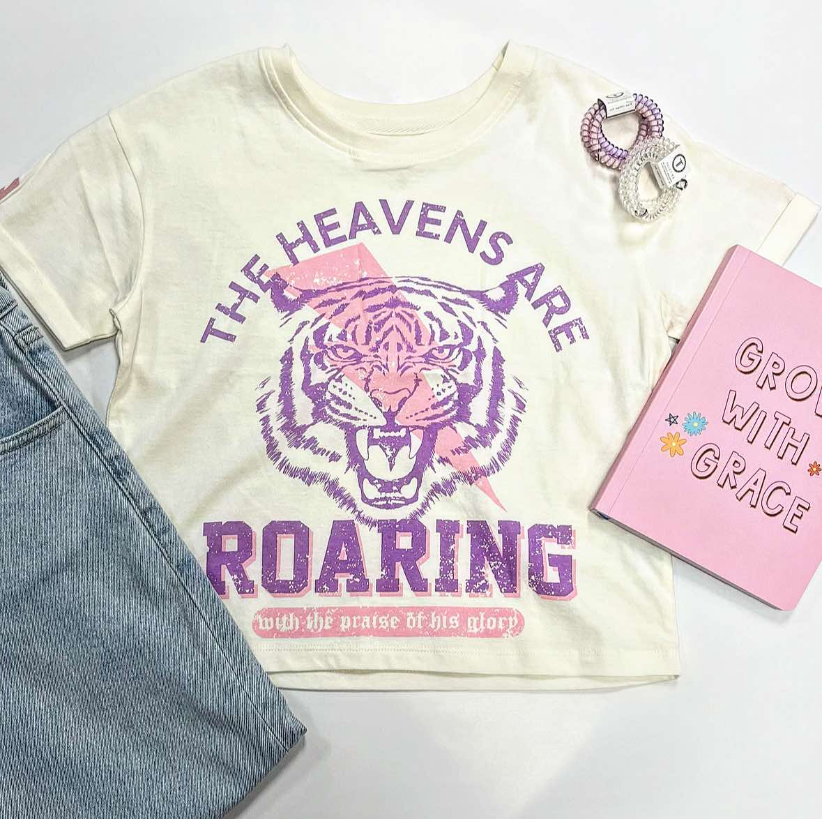 Heavens are Roaring Graphic Tee in White