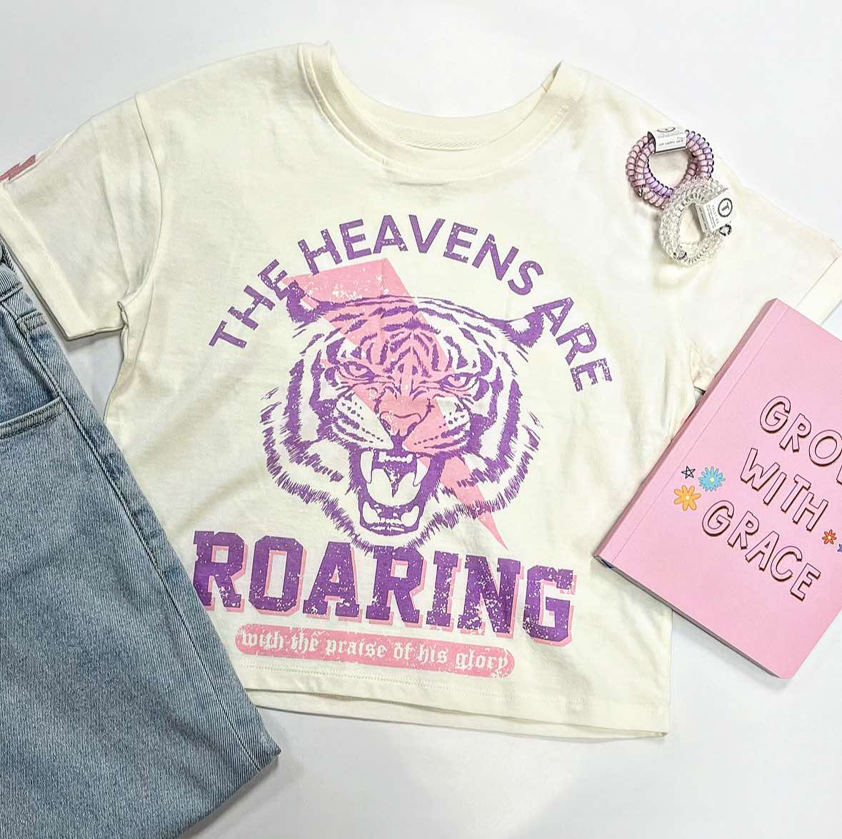 Heavens are Roaring Graphic Tee in White