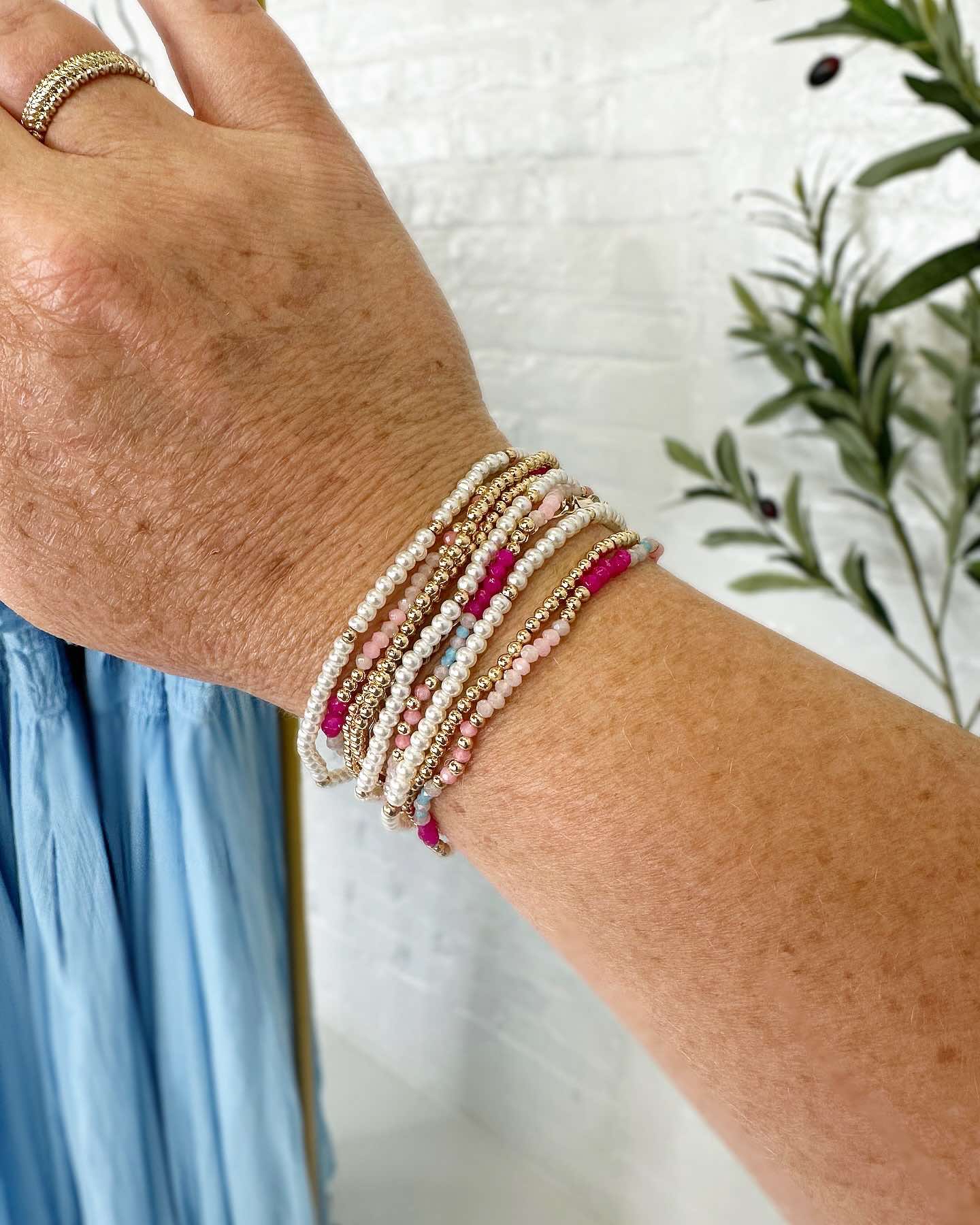 Dainty Beaded Multi Layered Stretch Bracelet