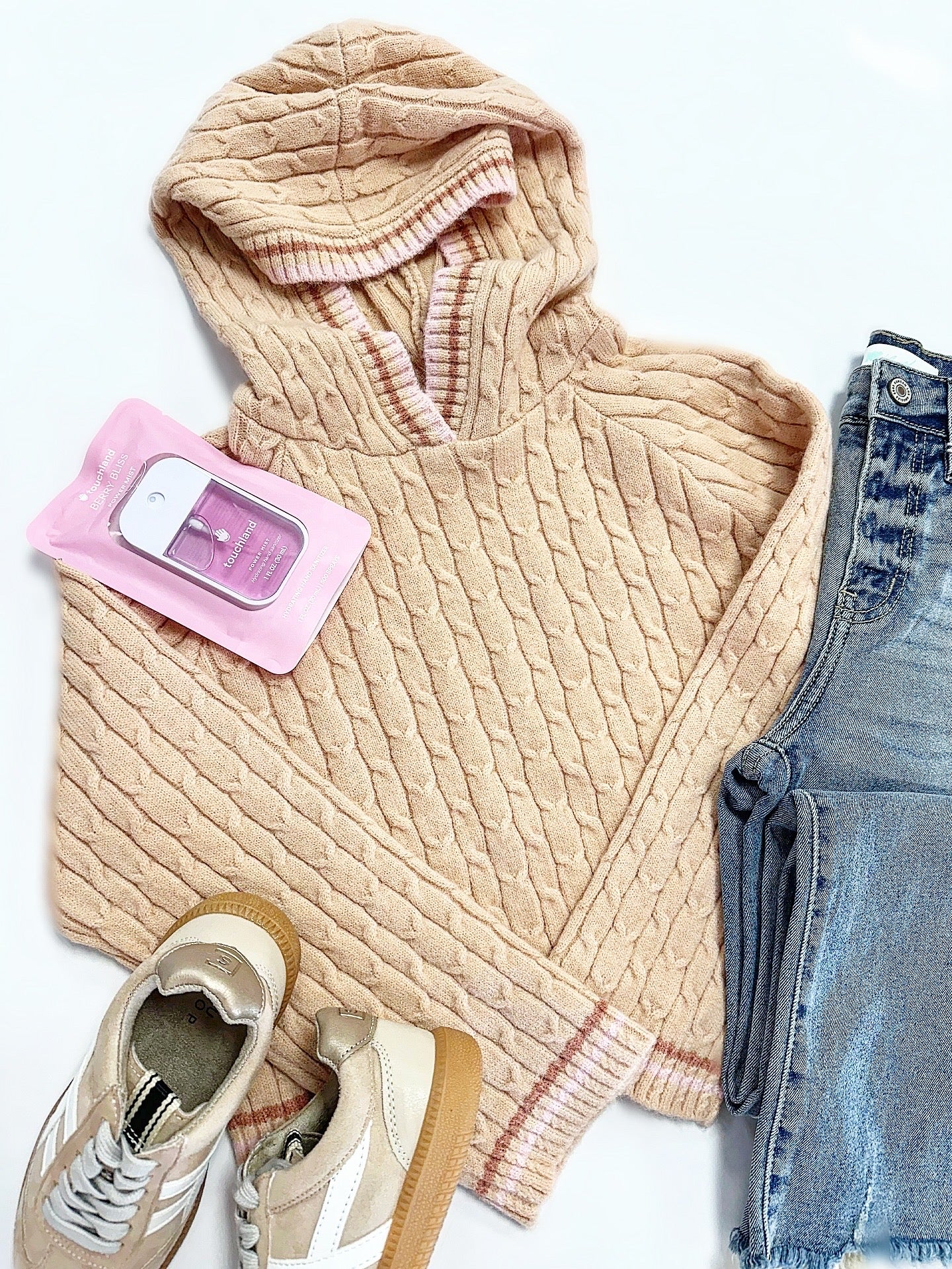 Kendra Hooded Sweater in Coral
