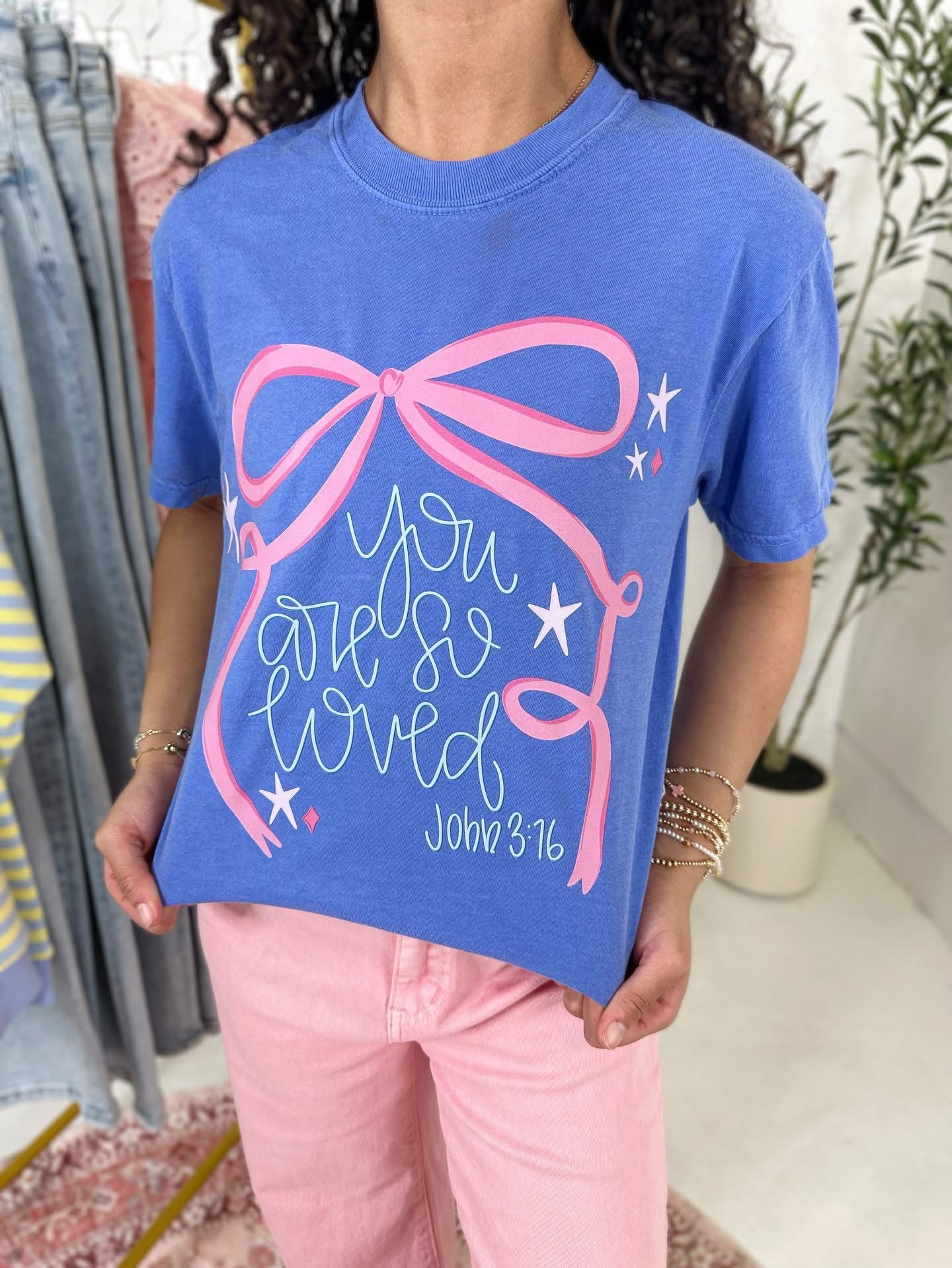You are so Loved Graphic Tee in Blue