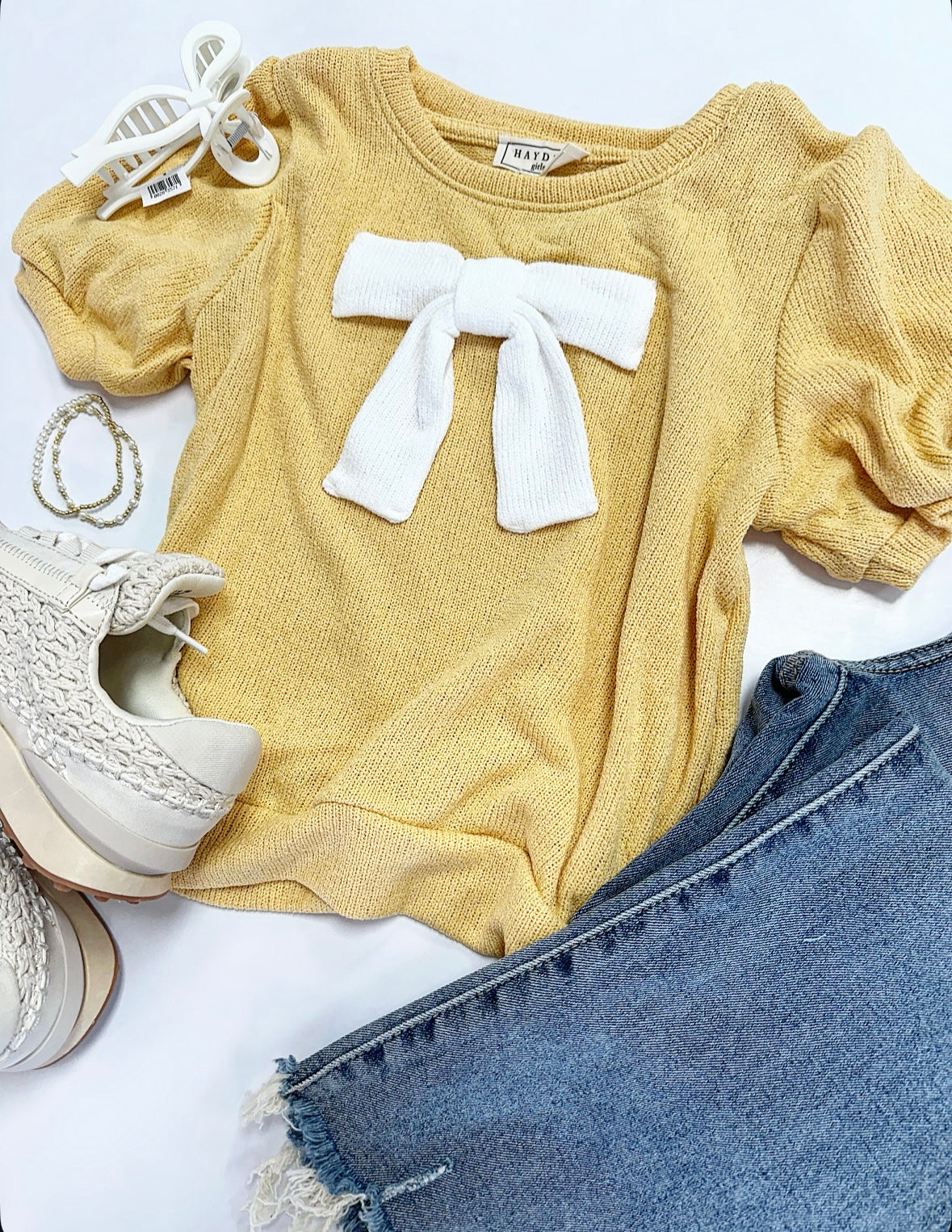 Ellie Bow Top in Gold