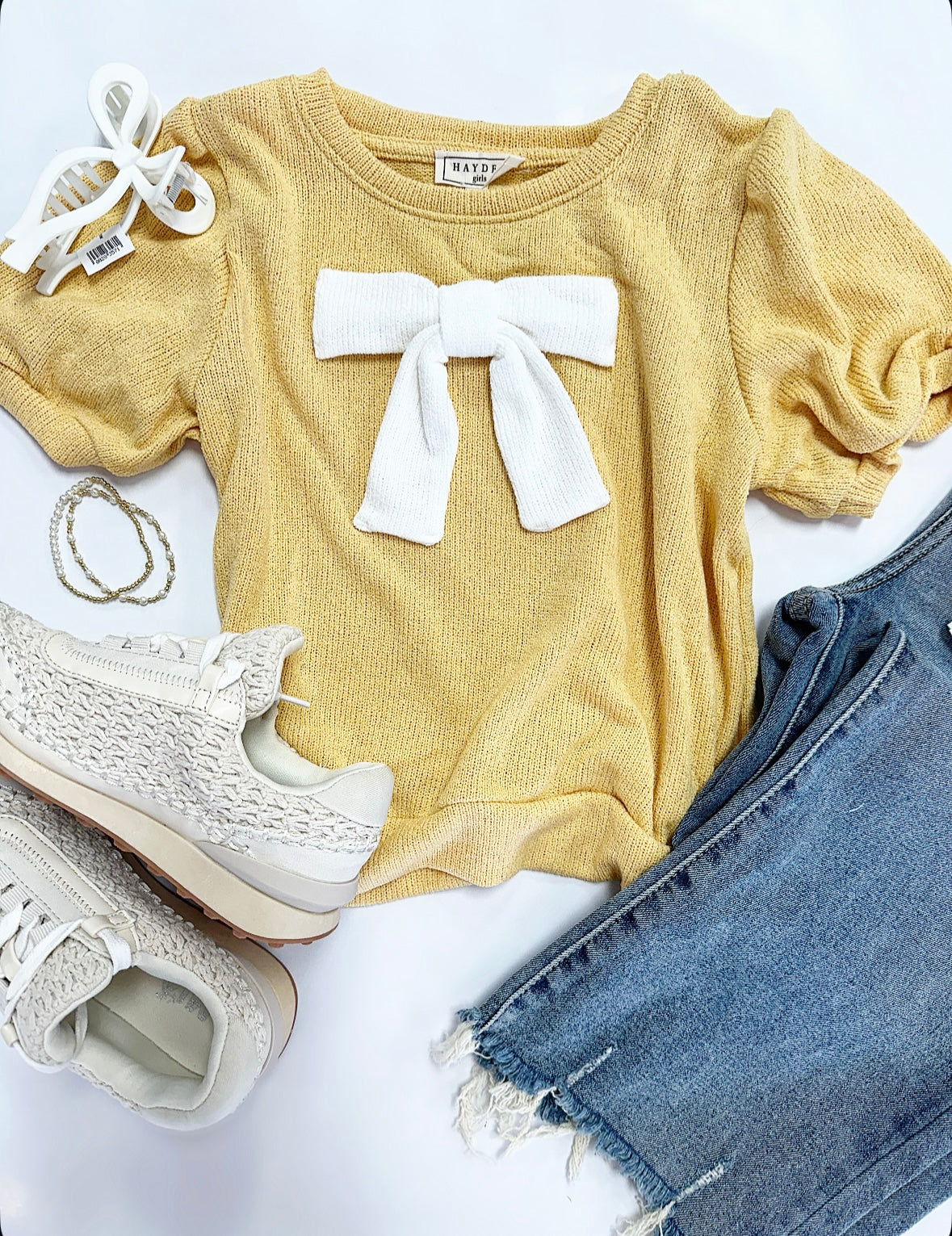 Ellie Bow Top in Gold