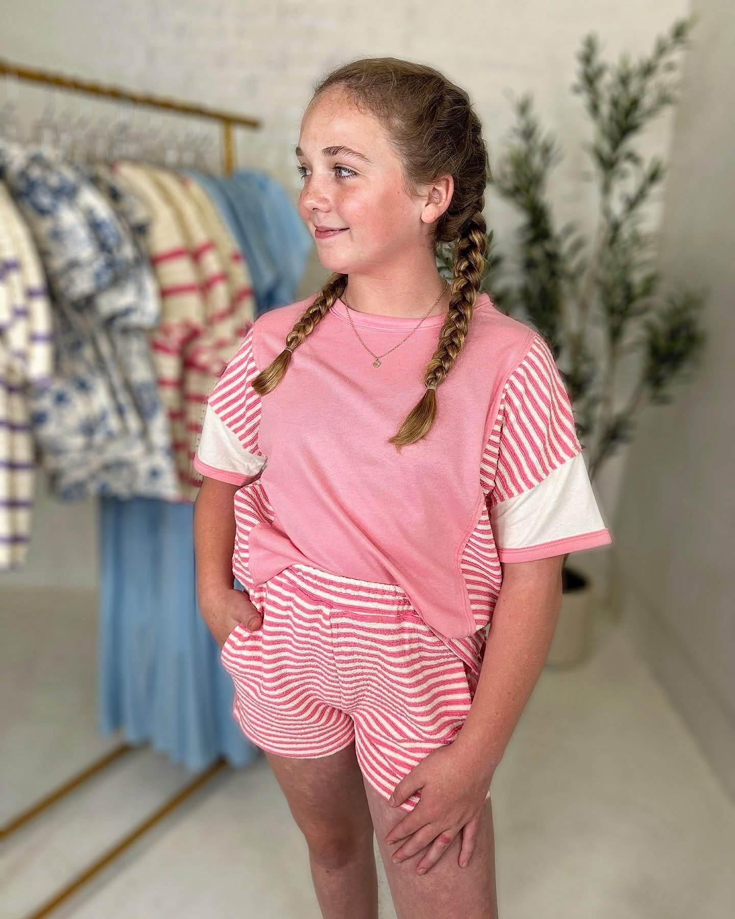 Breck Pink Striped Set