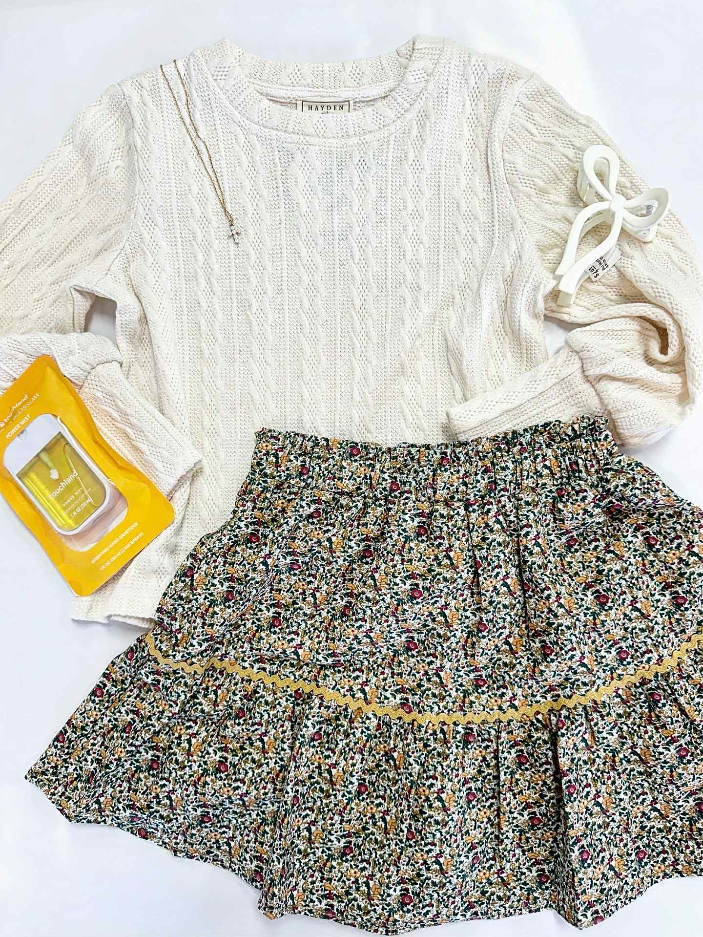 Ava Cuff Sleeve Top in Ivory