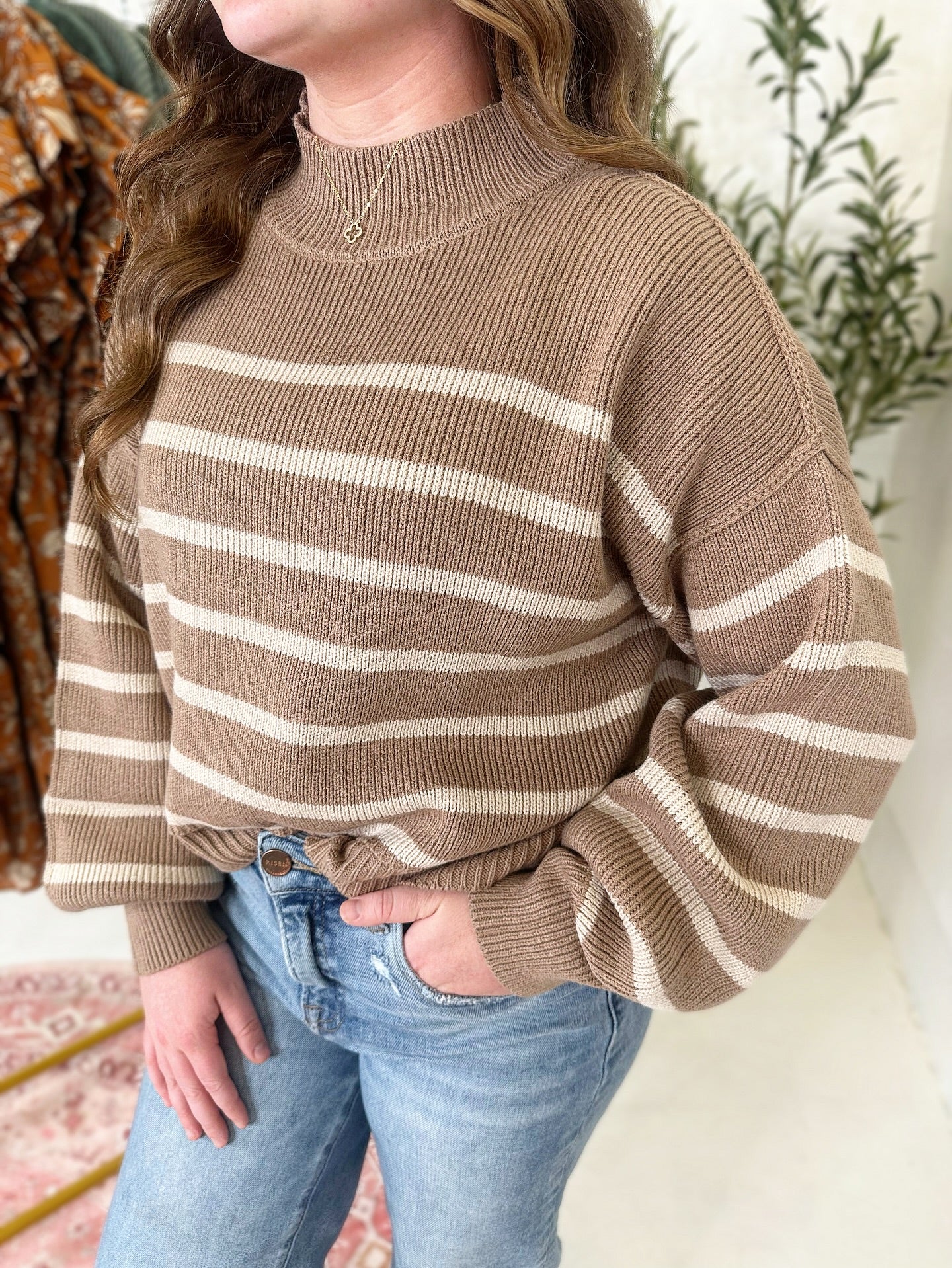 Presley Sweater in Cocoa Stripe