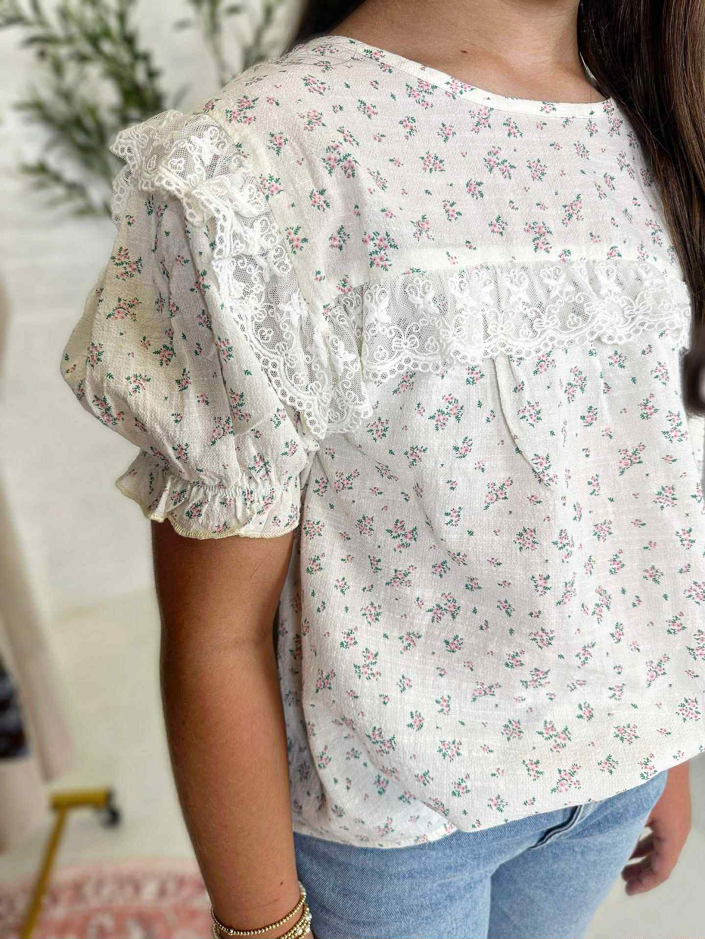 Jenna Top in Cream Floral