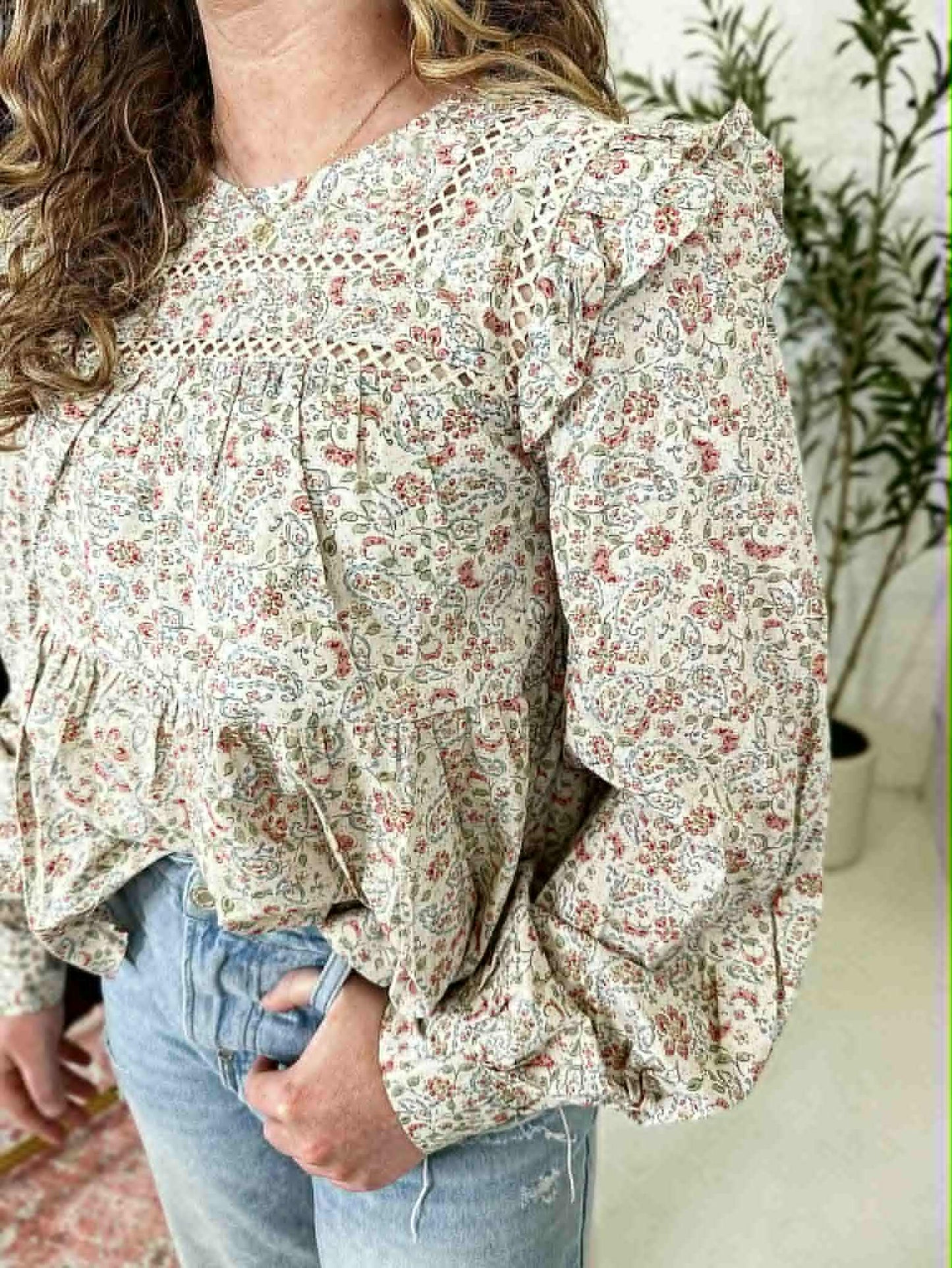 Penelope Top in Brown Floral
