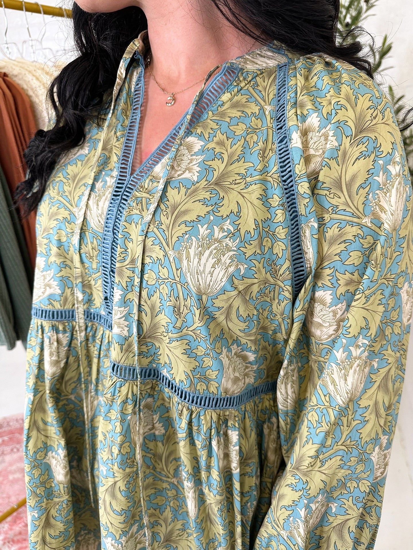 Harper Dress in Blue Floral