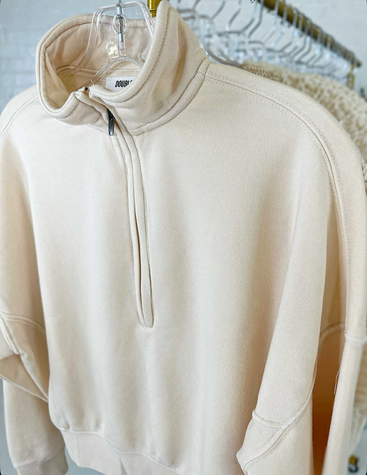 Sadie Half-Zip Sweatshirt in Cream