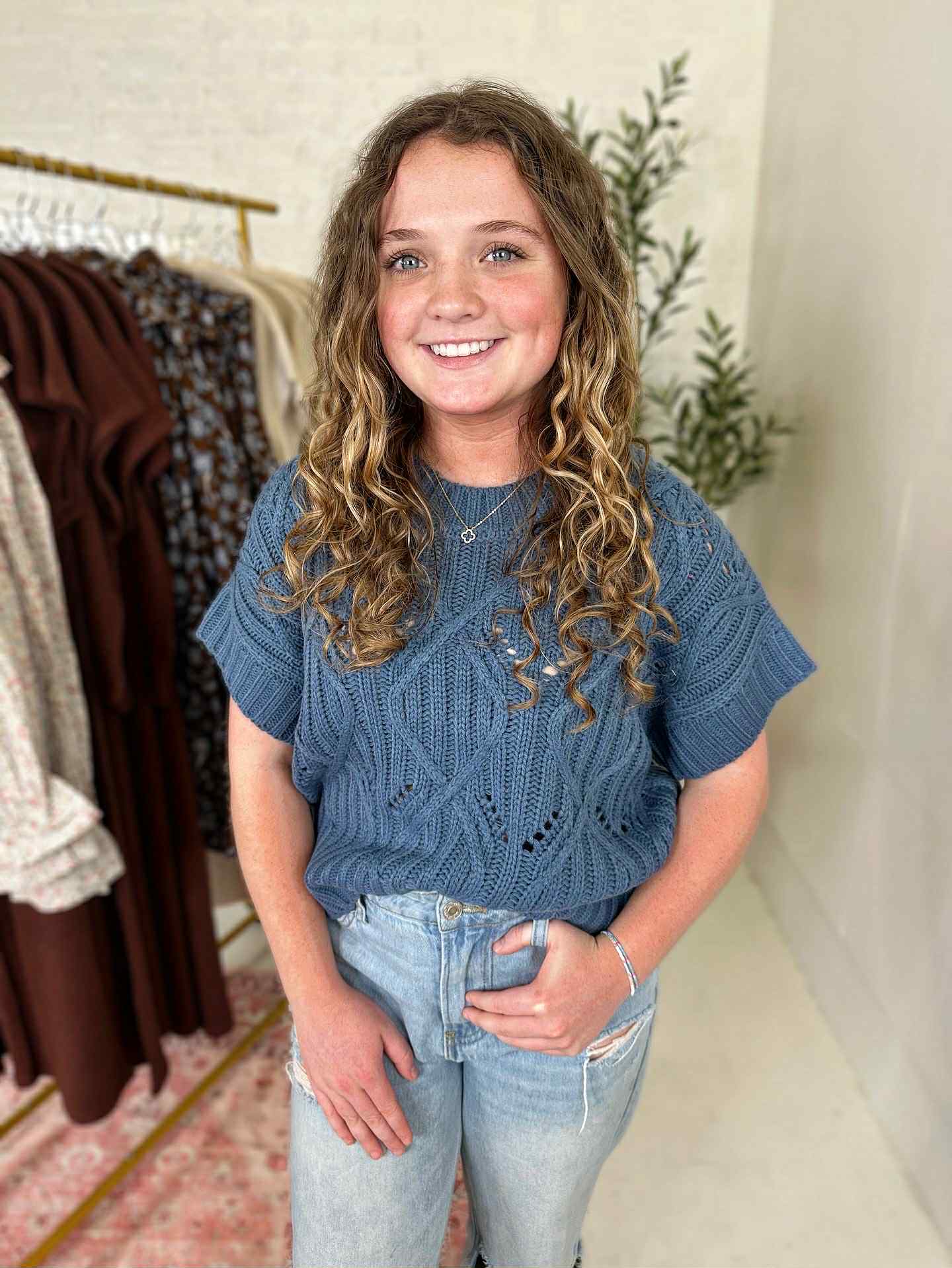 Sailor Blue Short Sleeve Sweater