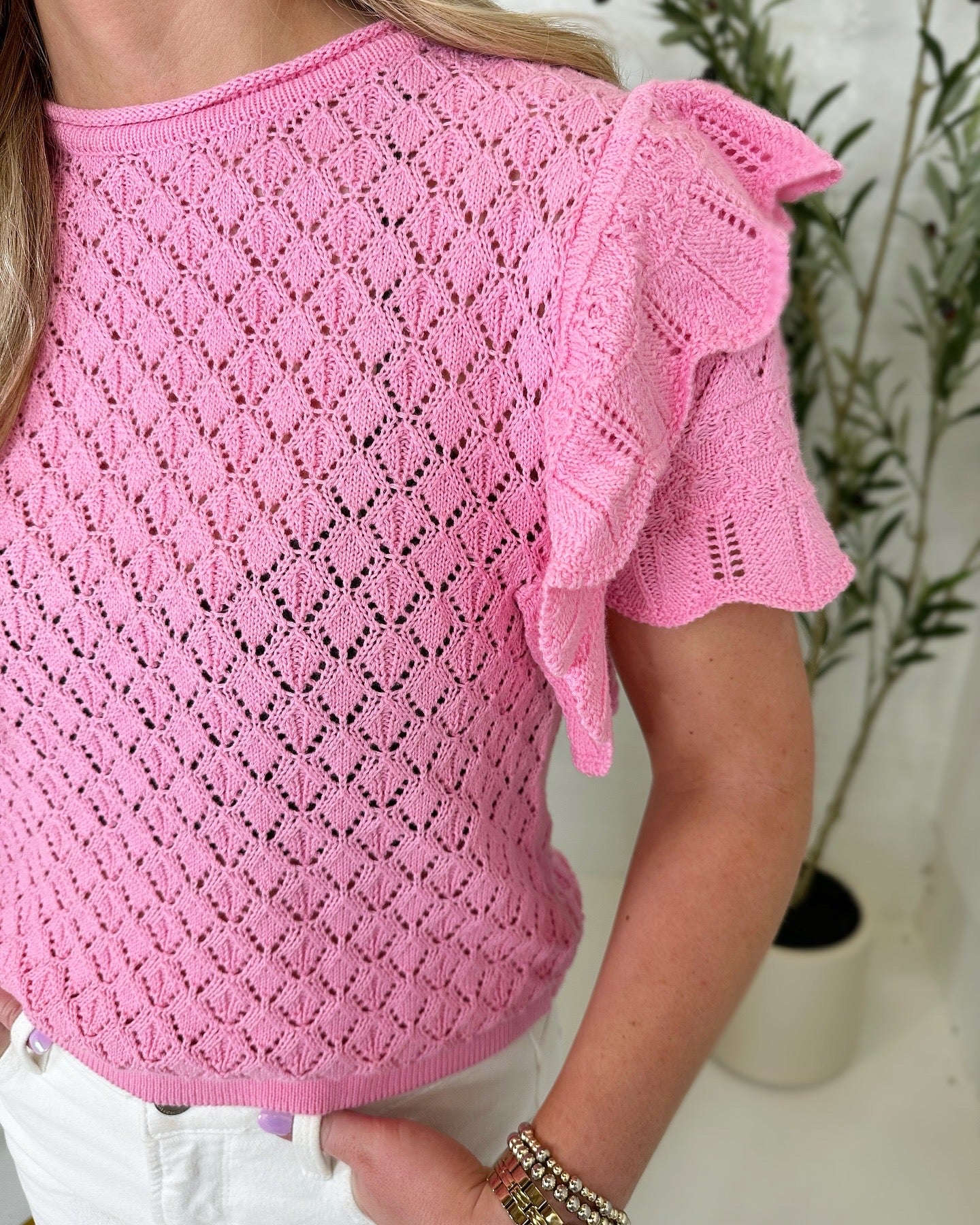 Candy Pink Knitted Top
