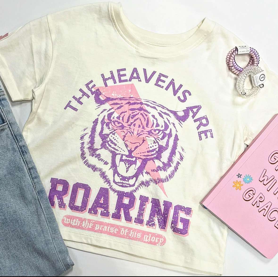 Heavens are Roaring Graphic Tee in White