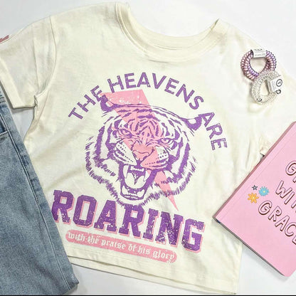 Heavens are Roaring Graphic Tee in White