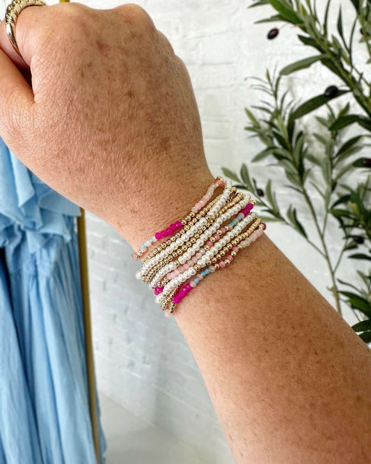 Dainty Beaded Multi Layered Stretch Bracelet