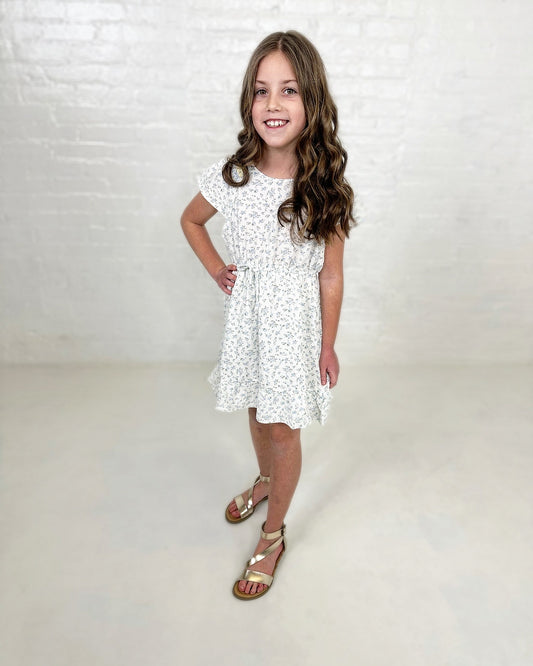 Charlotte Tween Smocked Shoulder Ruffle Dress