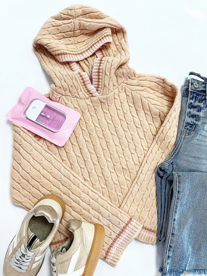 Kendra Hooded Sweater in Coral