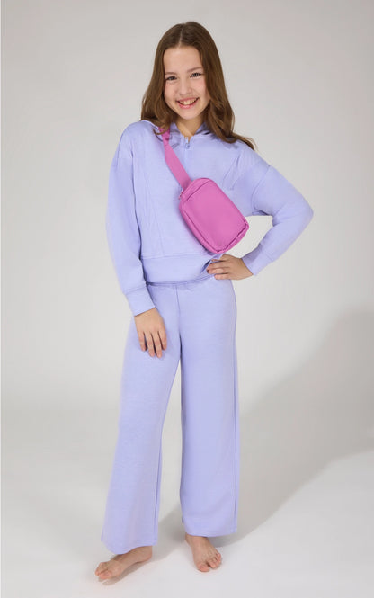 Taylor Half Zip Hoodie Set in Lavender