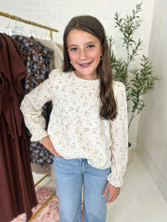 Ella Top in Cream Floral