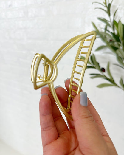 Half Moon Gold Hair Claw Clip