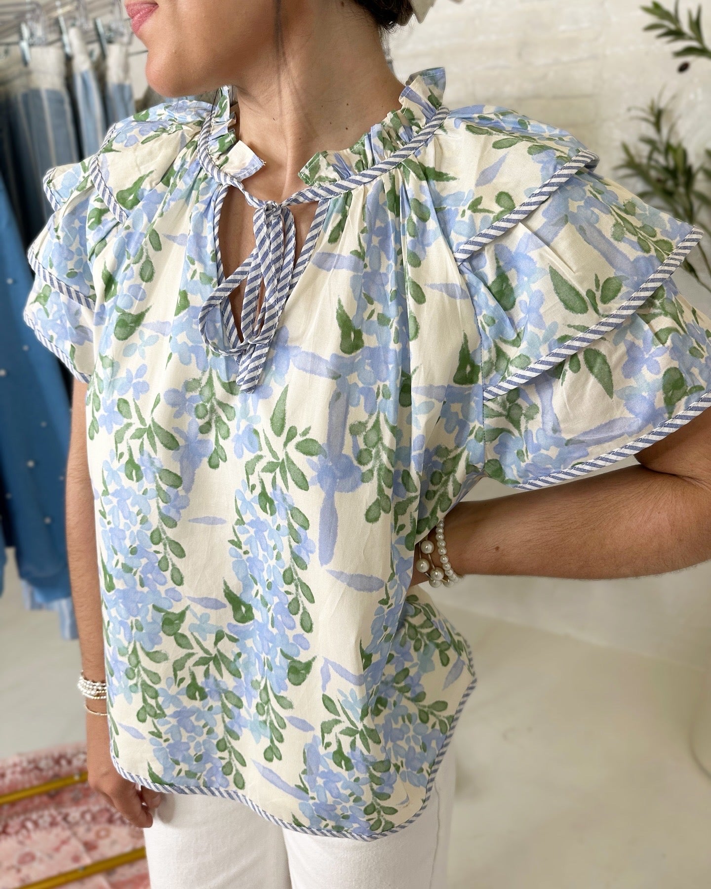 Penny Top in Blue Floral