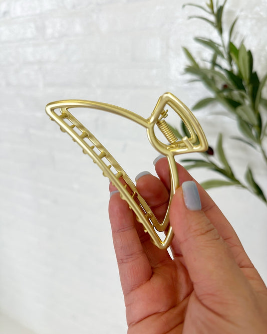 Half Moon Gold Hair Claw Clip