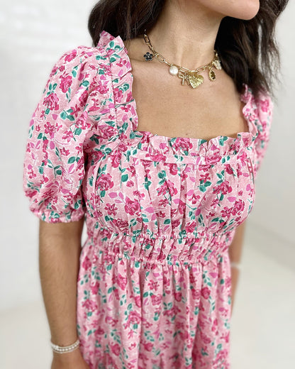 Gabby Floral Maxi Dress in Pink