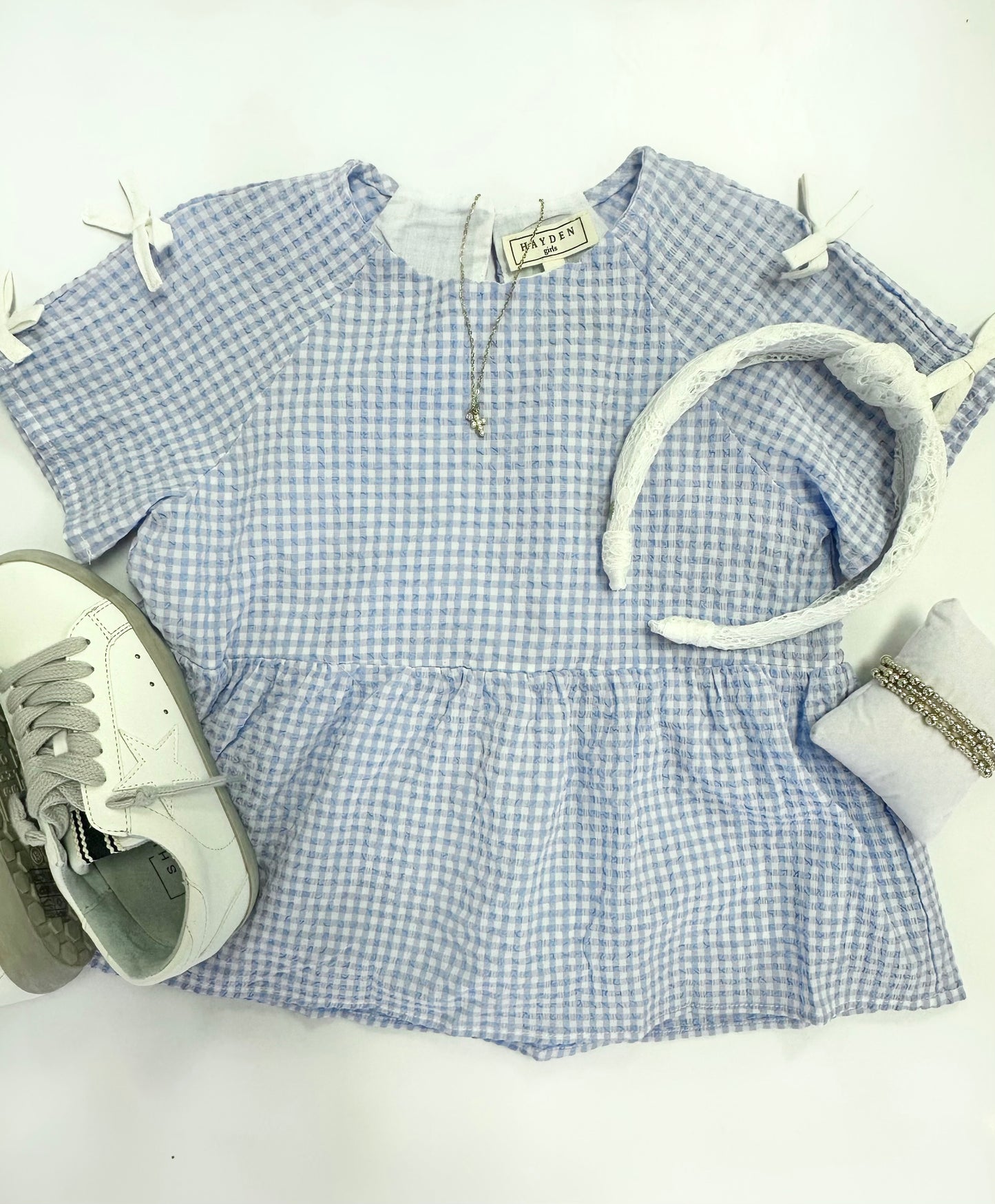 Berkley Top in Blue Gingham