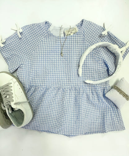 Berkley Top in Blue Gingham