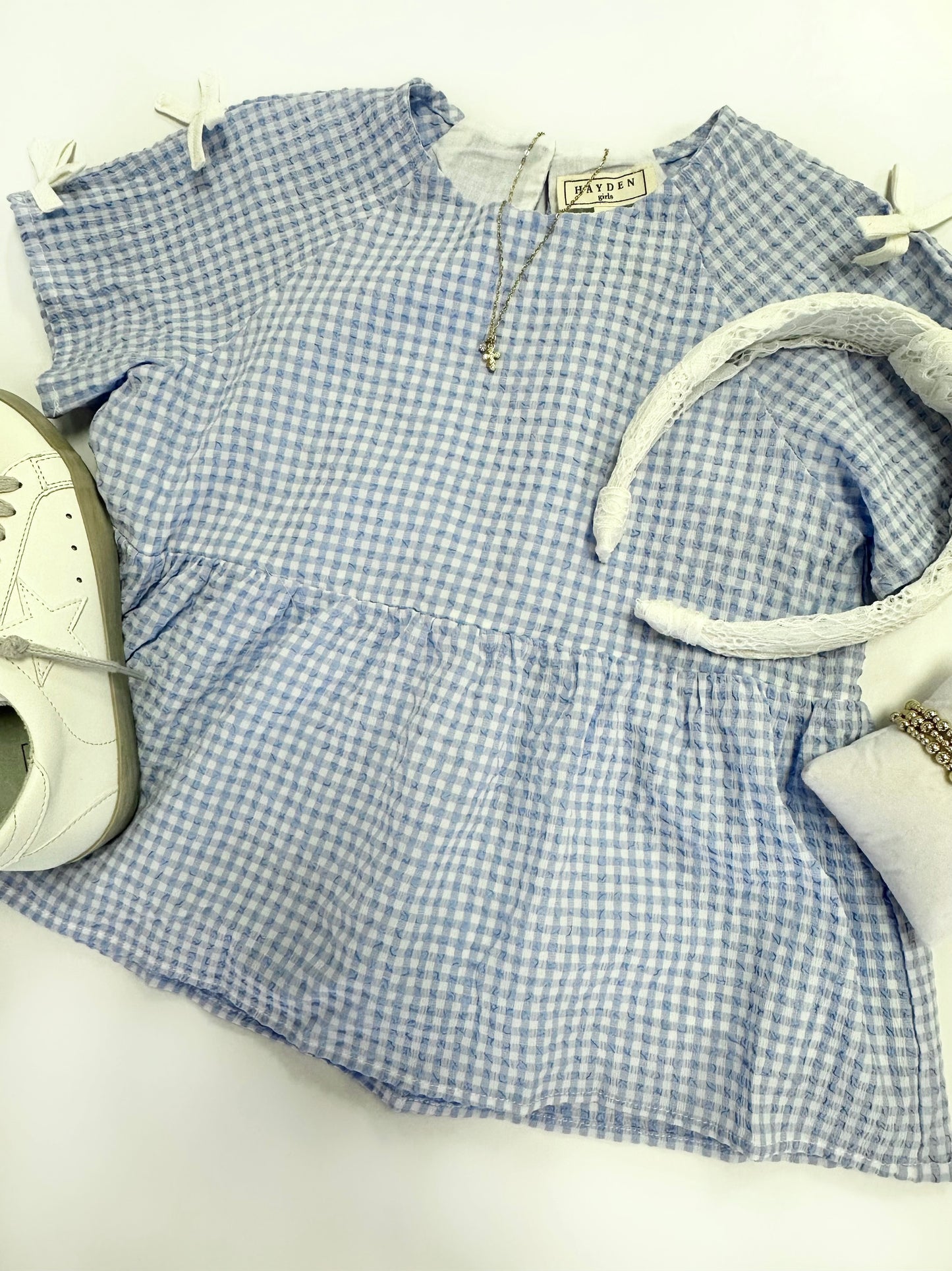 Berkley Top in Blue Gingham