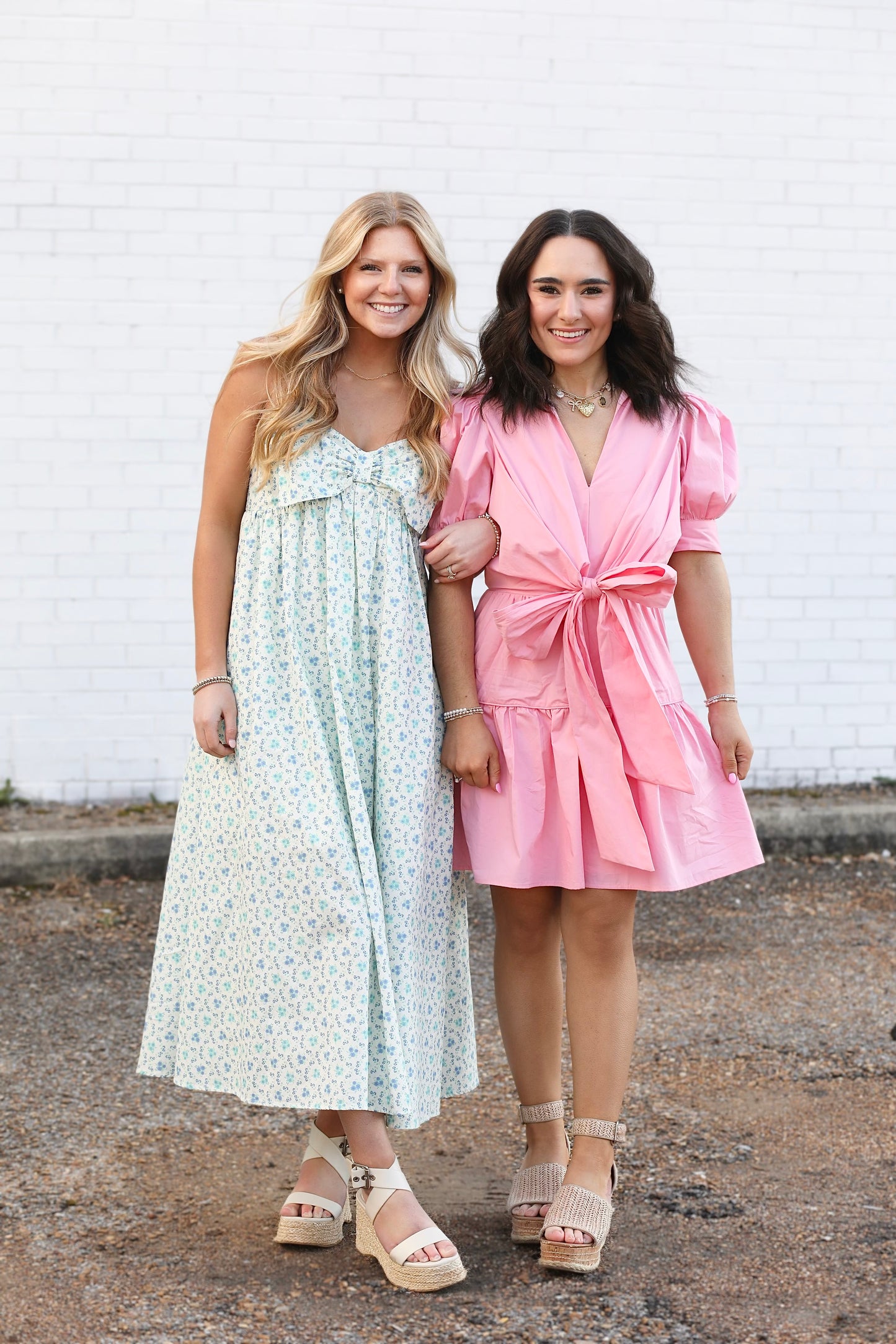 Victoria Waist Bow Dress in Pink