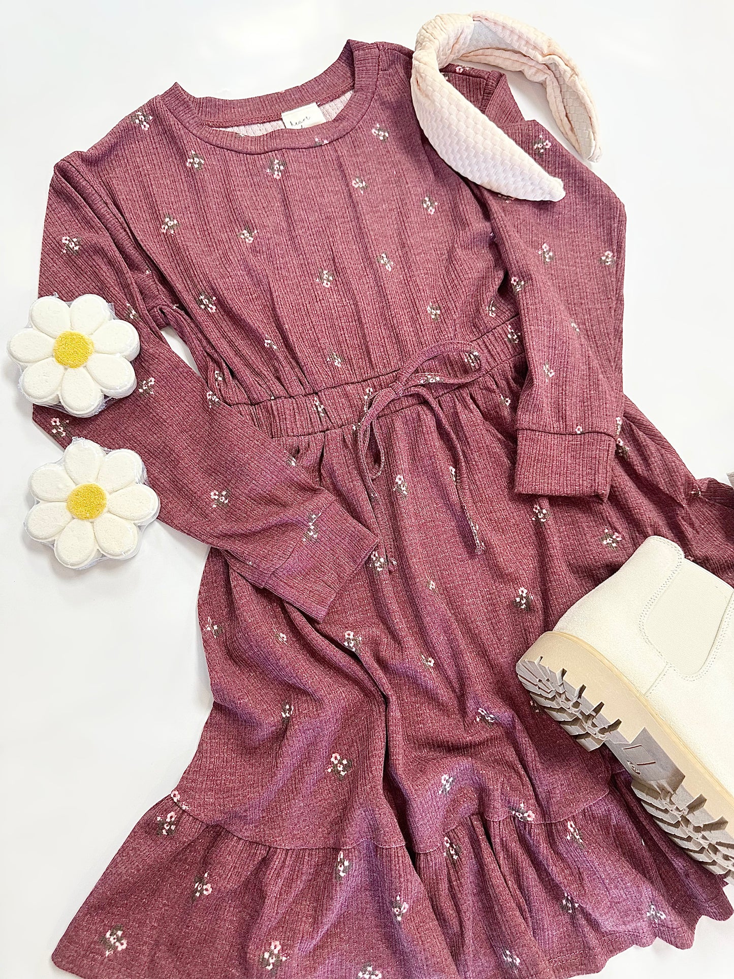 Olivia Dress in Burgundy Floral