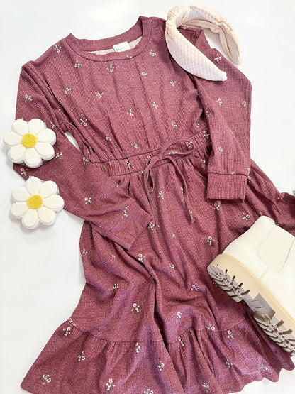 Olivia Dress in Burgundy Floral