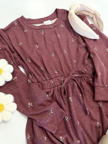 Olivia Dress in Burgundy Floral