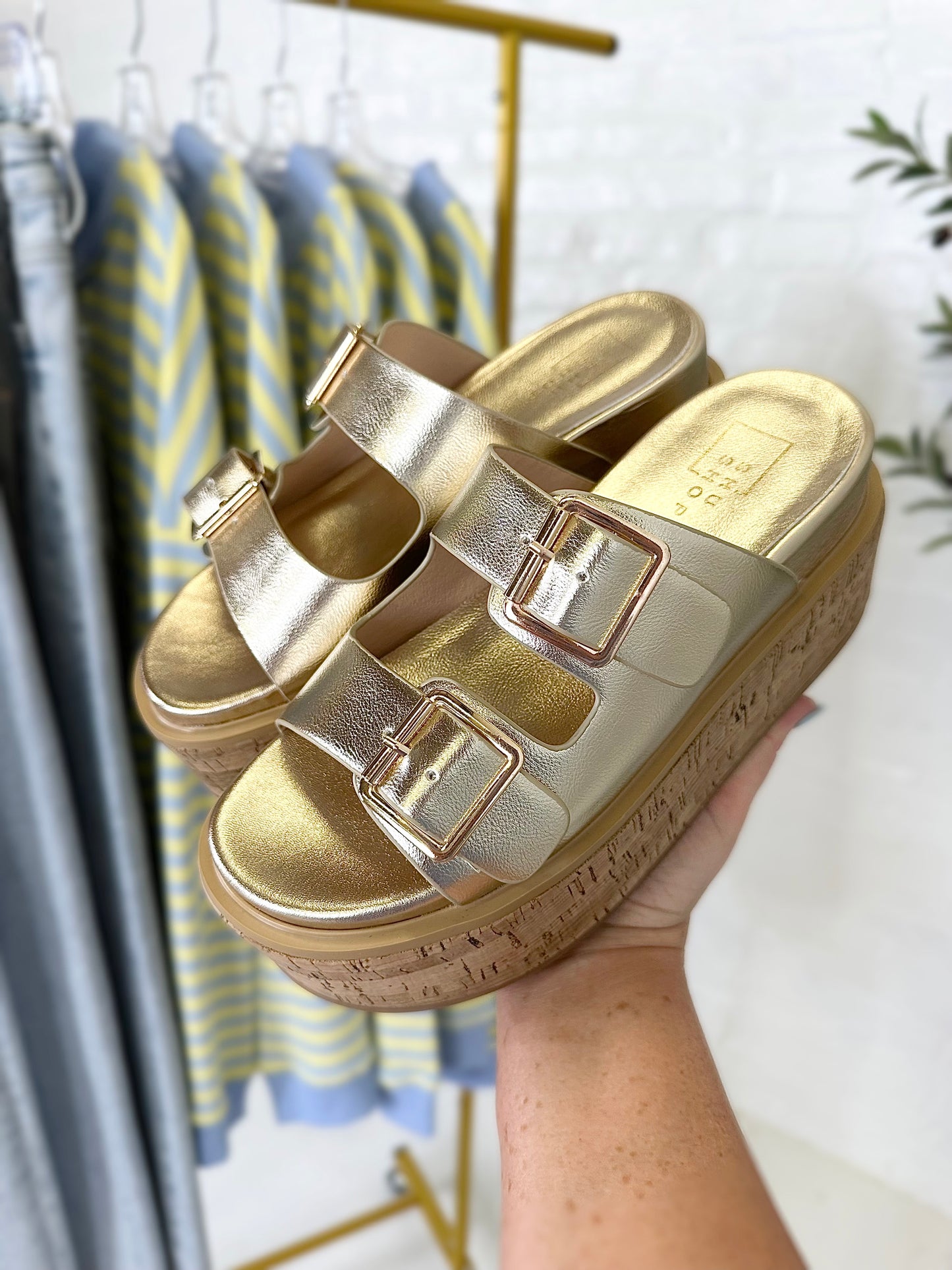 Lucinda Platform Sandal in Gold