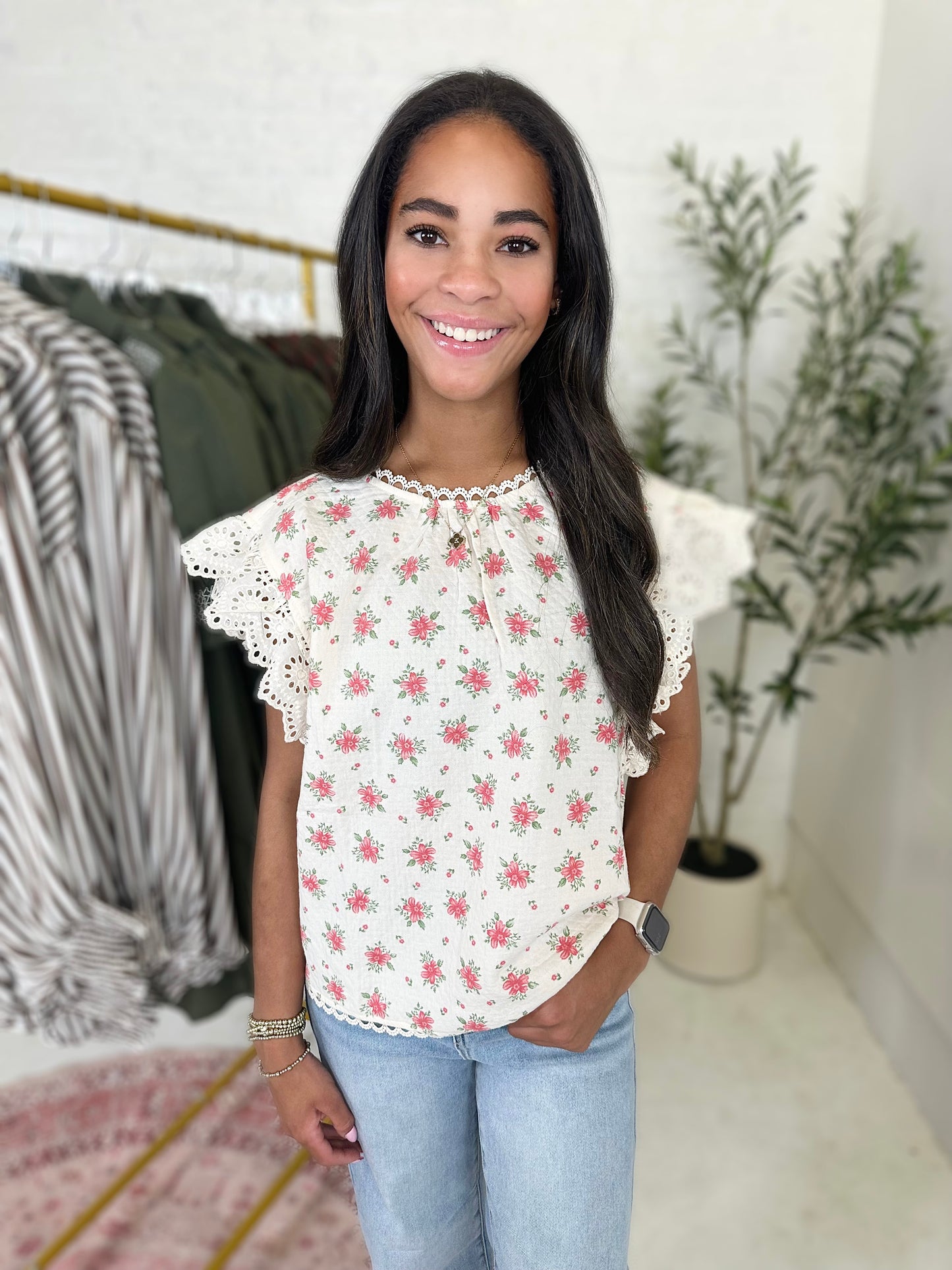 Kasey Top in Rose Floral
