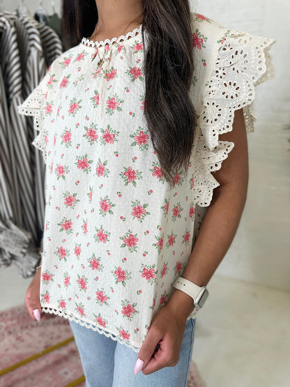 Kasey Top in Rose Floral