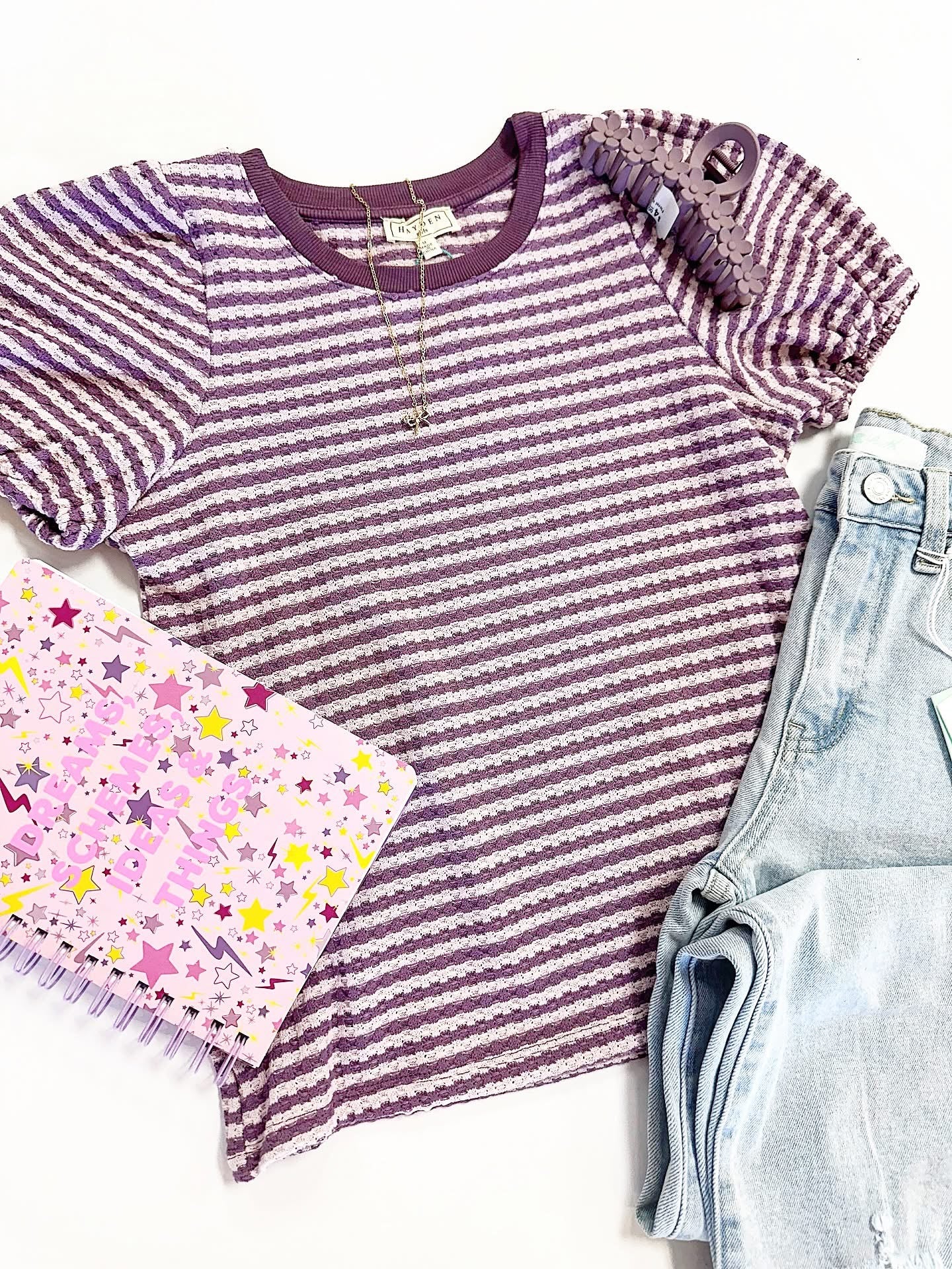Penny Top in Lavender Stripe
