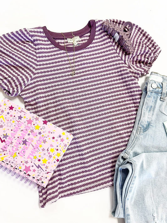 Penny Top in Lavender Stripe