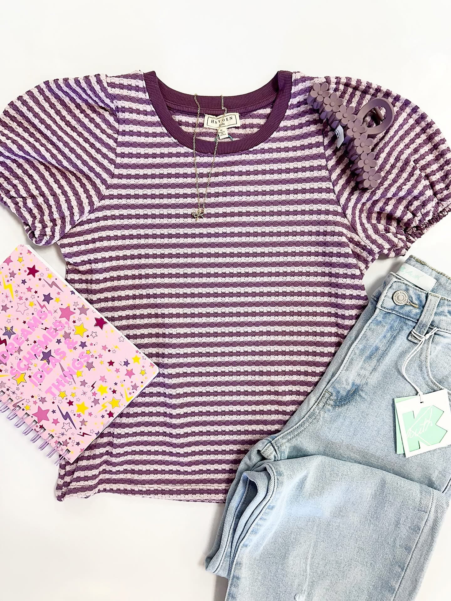Penny Top in Lavender Stripe