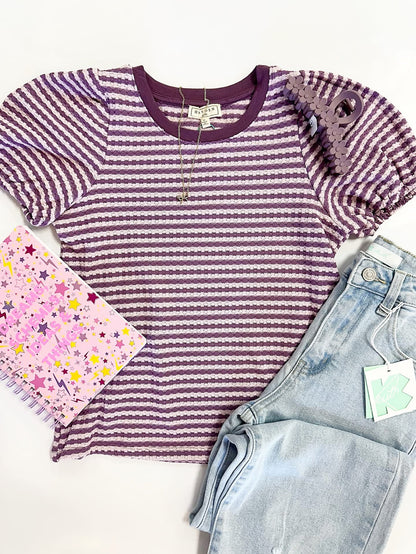 Penny Top in Lavender Stripe