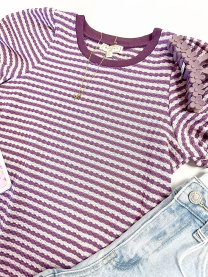 Penny Top in Lavender Stripe