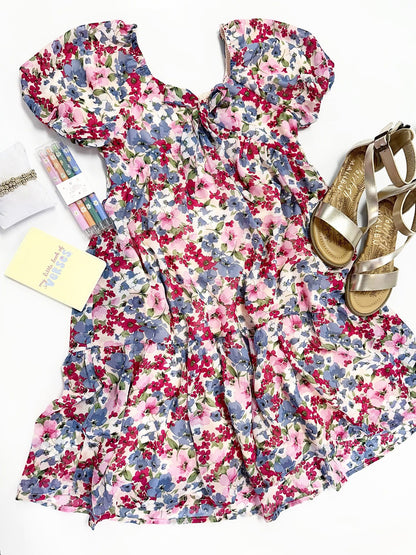 Lydia Dress in Pink Floral