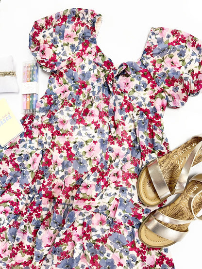 Lydia Dress in Pink Floral