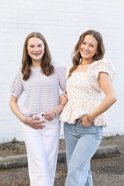 TWEEN CROP WIDE LEG WHITE JEANS