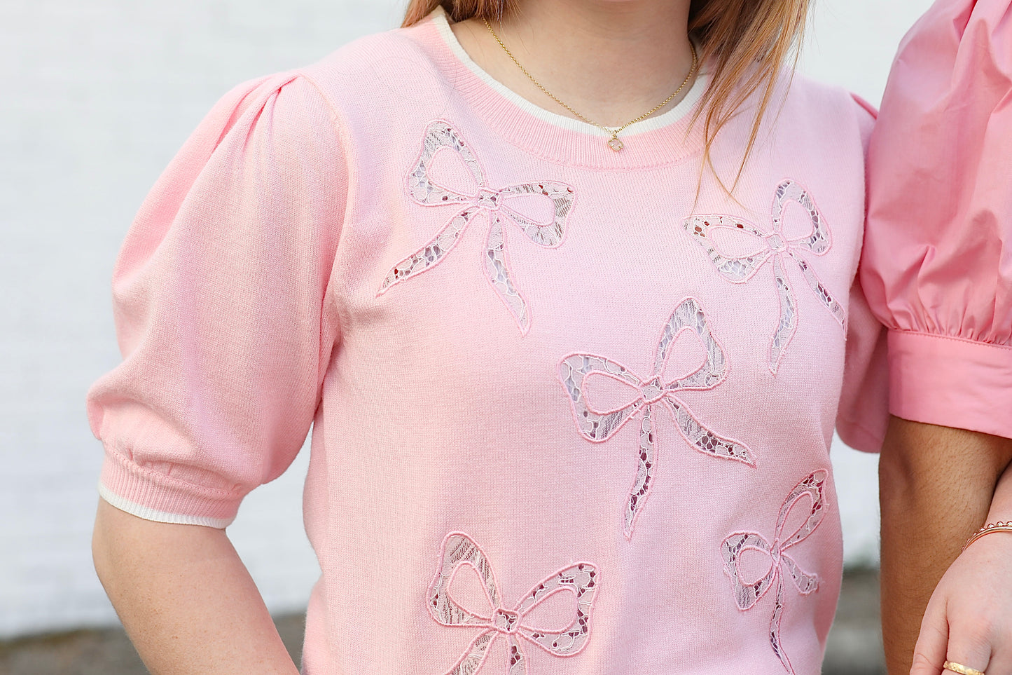Lindy Lace Bow Knit Top