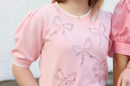 Lindy Lace Bow Knit Top