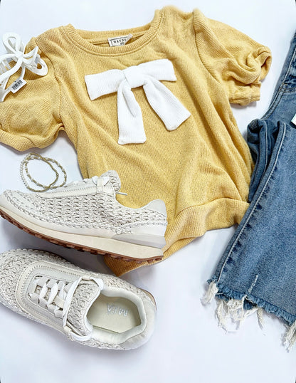 Ellie Bow Top in Gold